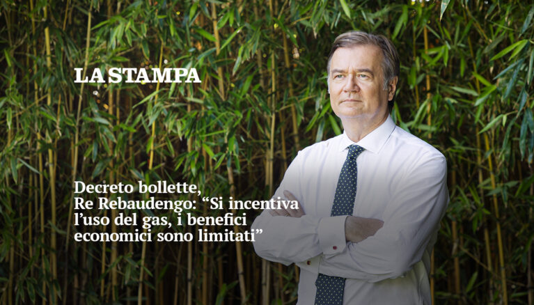 Decreto bollette, Re Rebaudengo: “Si incentiva l’uso del gas, i benefici economici sono limitati”